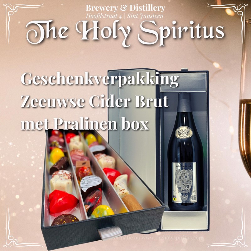  Geschenkverpakking Zeeuwse Cider Brut met Pralinenbox