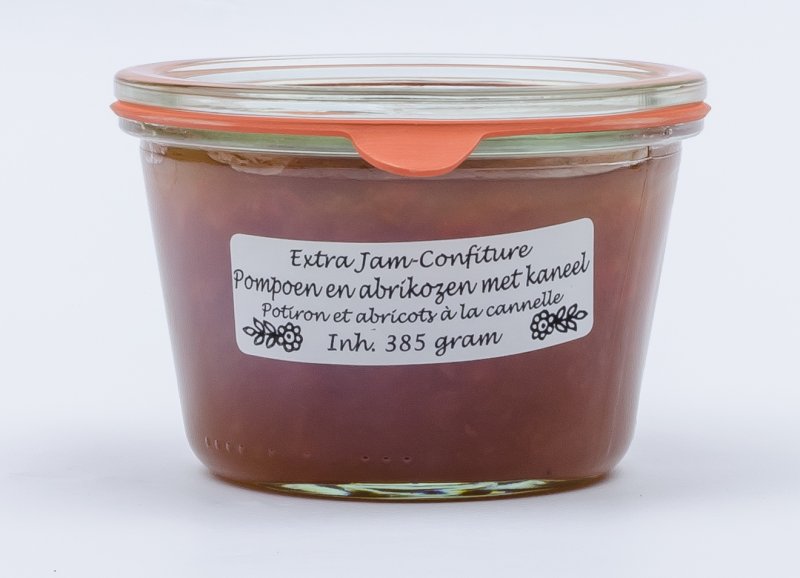  Pompoen - abrikozen jam met kaneel (385 gr)